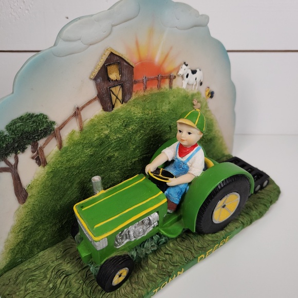 VTG 2002 DWK Boy Drives a John Deere Tractor Resin Figurine- Farm, Country, 3D - Picture 3 of 12